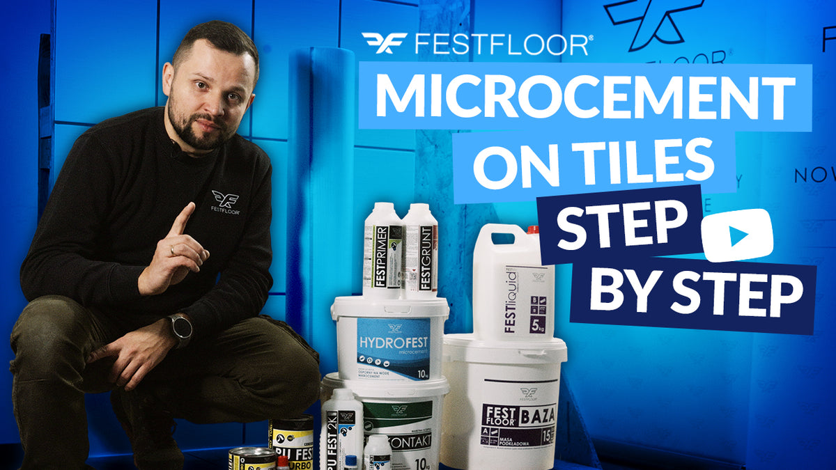 Mikrocement na płytkach w łazience KROK PO KROKU